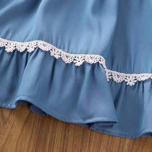 Girls Summer Suspender Lace Dress